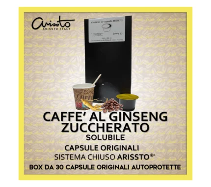 Capsule Caffè Al Ginseng Zuccherato Sistema Chiuso Arissto – 30 Caps